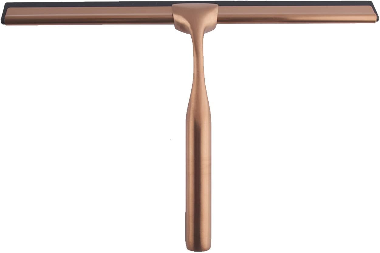 Limpiador De Mamparas De Ducha De Acero Inoxidable Herramienta De Limpieza De Vidrios Cepillo De Vidrio Raspador De Piso De Baldosas De Baño, Cylindrical Rose Gold 25cm, One-Size