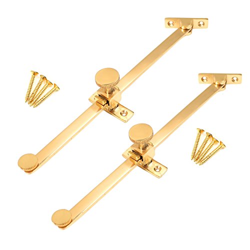 White Hinge Limited 2X Polished Brass Sliding Window Stay & Screws