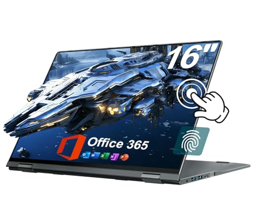 jumper 16 Zoll Laptop, IPS FHD Touchscreen Laptops, 16GB RAM 640GB Storage, Fingerabdruckleser, N95 CPU, 1 Jahr Office 365, WiFi 6, Tastatur mit Hintergrundbeleuchtung, für Studenten Business