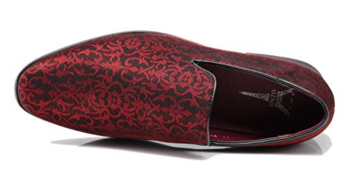 ARK1 Men's Vintage Satin Silky Floral Fashion Dress Loafer Slip On Tuxedo Formal Dress Shoes Designer4