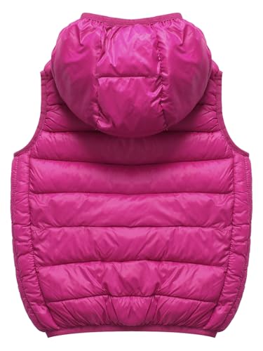 Jhaoyu Kids Girls Puffy Padded Hooded Vest Sleeveless Jacket Zipper Windproof Coat for Casual Winter Snow Outerwear4