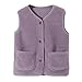 [chickiddos] キッズ フリースベスト 男の子 女の子 ボアベスト 無地 もこもこ 起毛 ふわふわ 柔軟 ホットコット 春秋冬 アウターコート 厚手 暖かい 重ね着 紫130