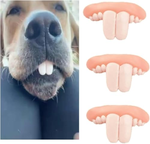 Dientes falsos blancos para perros 3 unidades accesorios divertidos