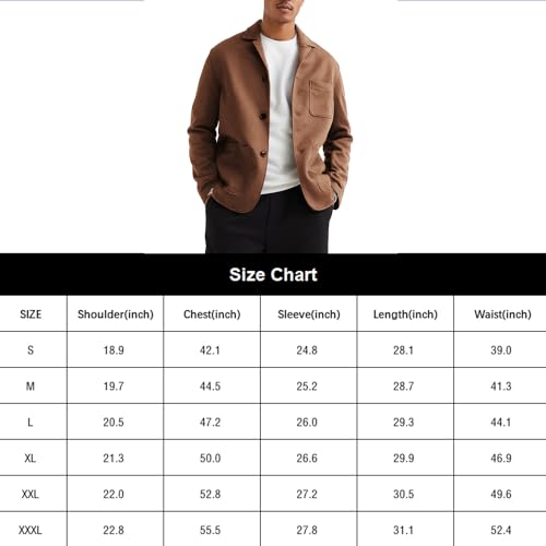 ويزكيه جاكيت رياضي كاجوال خفيف الوزن بقصة عادية للرجال، لون بني، مقاس L