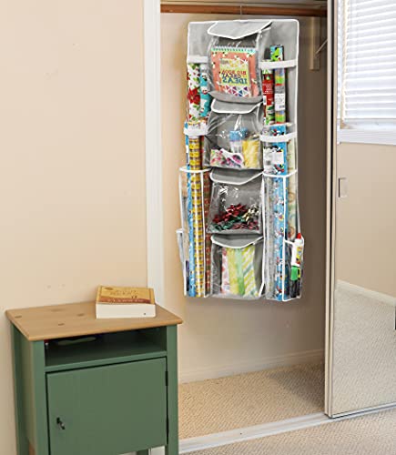 Simple-Houseware-Double-Sided-Hanging-Gift-Wrap-Organizer-Storage-Pockets-Set-of-1
