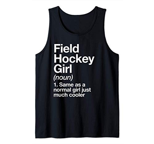 Field Hockey Girl Sports Typography Designs - Fille de Hockey sur Gazon Definition Funny Sports Débardeur