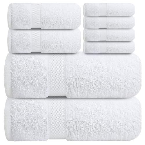 Infinitee Xclusives Luxury 100% Cotton Towel Set – 8 Piece...