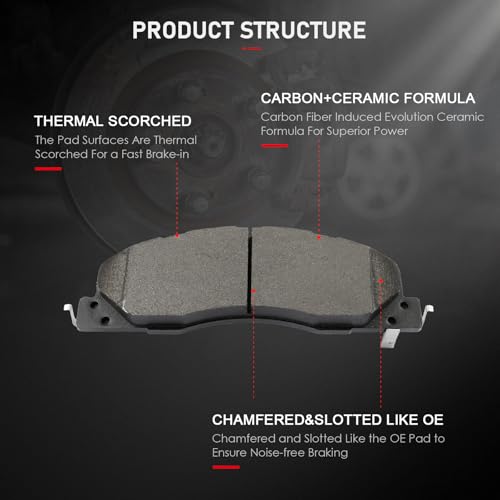 Image of cciyu D1399 Front Metal Disc Brake Pads Kit For Dodge For Ram 2500 2009-2010,For Dodge For Ram 3500 2009-2010,For Ram For 1500 2012,For Ram For 2500 2011-2018,For Ram For 3500 2011-2018