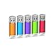 JUANWE 5 Pack 64GB USB Flash Drive USB 2.0 Thumb Drive Jump Drive Memory Stick Pen - Blue/Purple/Red/Green/Orange(64GB, 5 Mixed Color)