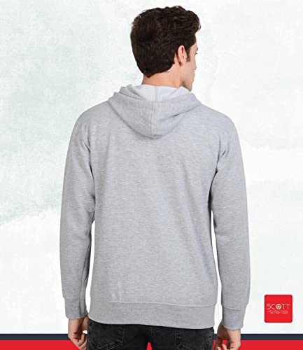Image of Scott International Men's Solid Cotton Hoodies for Men, Trendy and Comfortable Sweatshirts for Men, Stylish Winter Wear with Hood and Pockets, Fashionable Hooded Sweatshirts