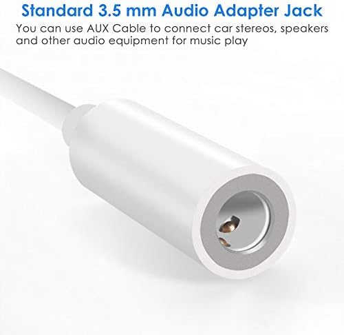Apple MFi Certified Headphone Adapter for iPhone Lightning to 3.5mm Headphone Jack Adapter Dongle Aux Audio Earphone Converter for iPhone 14/13/12/11/Xs Max/XS/X/XR/8 Plus/7 Plus Support All iOS-White