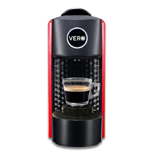 Image of VERO Infuso Pro Capsule Coffee Machine, Red, 20 Bar Italian ULKA Pump Espresso Maker, Compatible with Nespresso Original, 3 Brew & Temp Customization, Professional Coffee Maker, 2 Yr Warranty