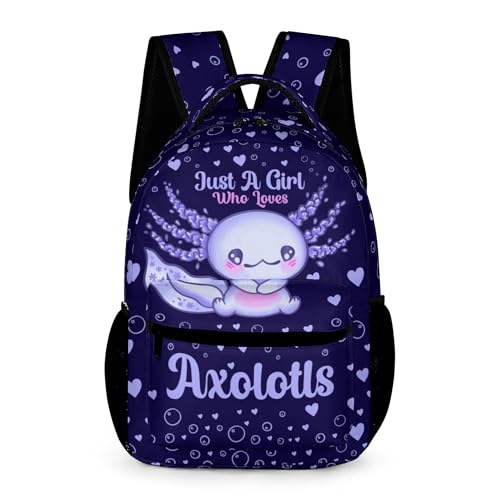CaomeiWu Axolotl Backpack for Kids Girls Boys 17 in Bookbag