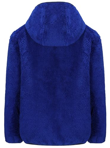 Image of Girl's Jacket Kids Full Zip Ultra Soft Sherpa Fleece Hoodie Sweatshirt