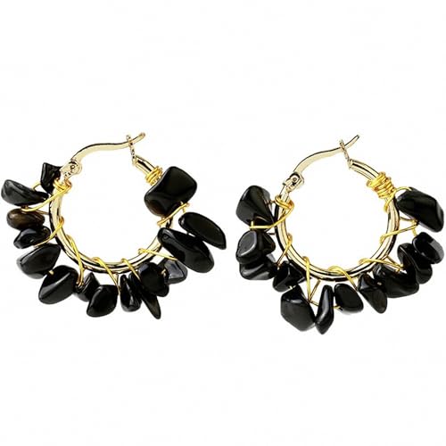 Boucles d'oreilles en pierre naturelle contre le stress Reiki