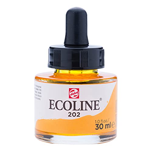 Talens Ecoline Liquid Watercolor 30ml Pipette Jar - Deep Yellow (11251021)