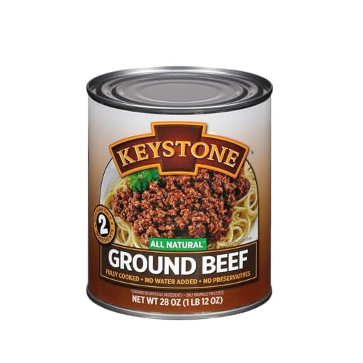 Keystone Meats All Natural Heat and Serve Ground Beef 28 Oz Fully Cooked High Protein Shelf Stable Emergency Survival Food Ready to Eat No Water No Preservatives Gluten Free Made in USA Pack of 1