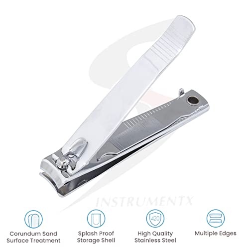 SS INSTRUMENTX Robuster Nagelknipser aus Edelstahl für Damen und Herren (Silber, 1 Stück)