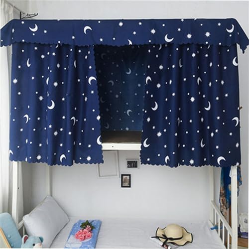 Fansu Cortina Cama Litera, Cortinas Cama Litera a Prueba de Polvo Protección de Privacidad Opaca Termica Tienda Campaña Mosquitera para Dormitorio de Estudiantes (Estrella y Luna A,1.5x2m)