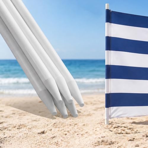 Cinnvoice 6 Pack Fiberglass Fence Posts 1/2 x 41 Inch White Fiberglass Rods Beach Windscreen Poles Lightweight Privacy Beach Fence Camping Wind Blocker for Patio Lawn Garden Sand Outdoor No Screen