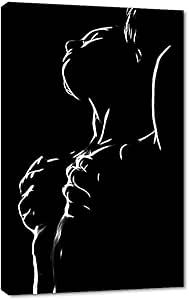 Amazon: Sexy Lover Enjoy Painting Modern Black and White Couple