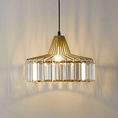 Lustre en cristal E27 plafonnier suspendu moderne 28x23 cm pour chambre