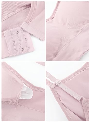 Image of Geyoga Multiple Packs Sports Bra for Women, No Underwire Wireless Bralette Support Padded Cami Bra Seamless Camisole Tank Top