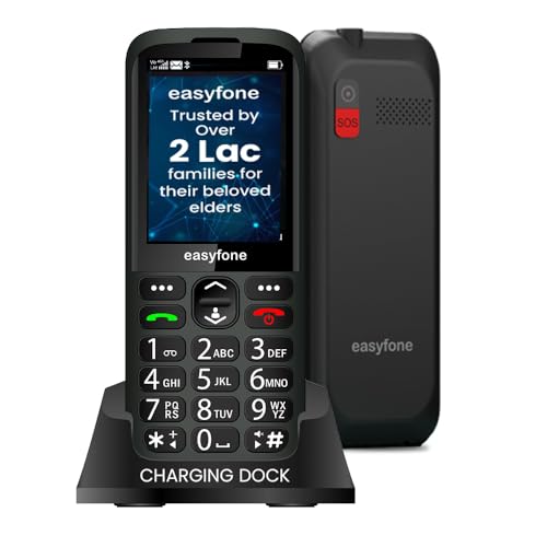 Image of Easyfone Elite 4G Phone for Seniors | 2.8 inch Big Screen | Loud Sound | Big & Talking Buttons | USB-C & Dock Charger | SOS | Photo Speed Dial | FM | Customizable Menu