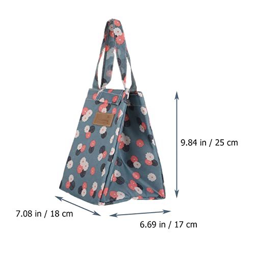 Hemoton Lancheira estilo japonês floral Bento lancheira lancheira térmica bolsa de compras de lona