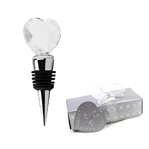 Wine Stoppers with Crystal Heart Shaped Top
