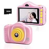【Stoßfestes Material】 Diese Mini-Digitalkamera mit umweltfreundlichen, ungiftigen Materialien hält diese Kamera mit ABS-Griffen leicht und fest in den Händen. Fallfest und langlebig mit fester Struktur, klein und leicht mit Lanyard, leicht zu tragen. Ihre Kinder können problemlos Fotos und Videos aufnehmen.