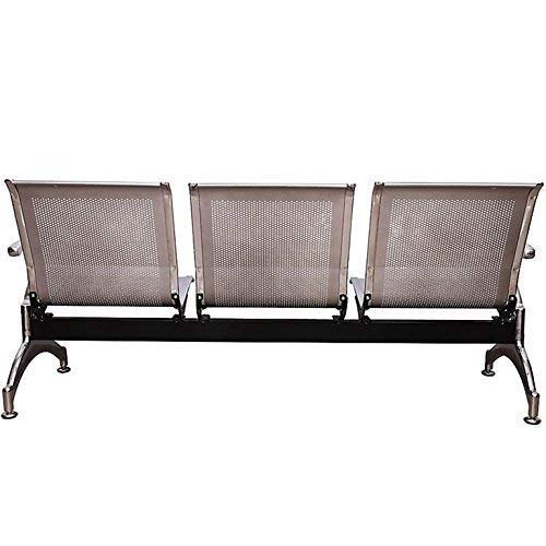Image of Da URBAN Airport 3 Seater Three Seater Waiting Area Reception Chair (Silver)
