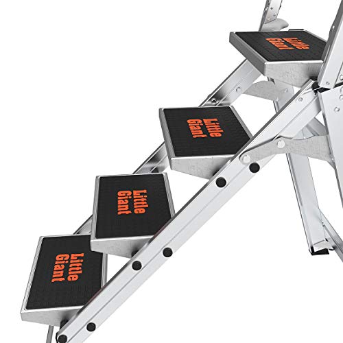 Little Giant Ladder Systems 10410BA Safety Step Ladder Four Step with Bar, 2 x 11-Inch