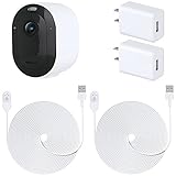 Picture of ALERTCAM 2Pack 5m Power Cable for Arlo Pro/Ultra Cameras, Weatherproof Magnetic Charging Cable with Adapter - White