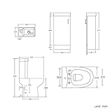 iBathUK Cloakroom Ceramic Suite Vanity Sink Unit Soft Close + Close Coupled Toilet Set - Image 7