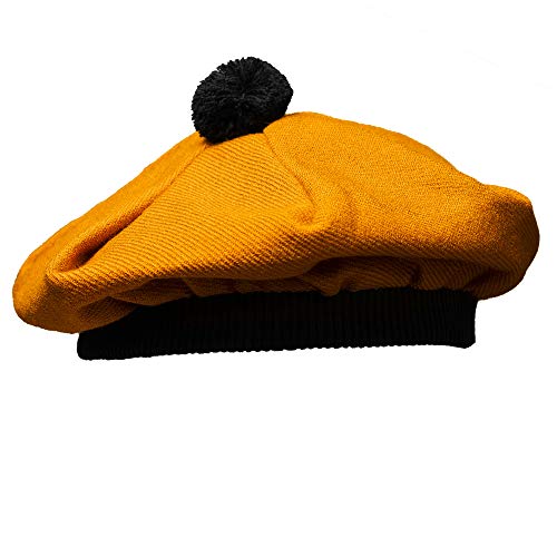 Image of Scottish Tam O' Shanter Hat Tartan Bonnet Pom Pom Wool Flat Cap One Size