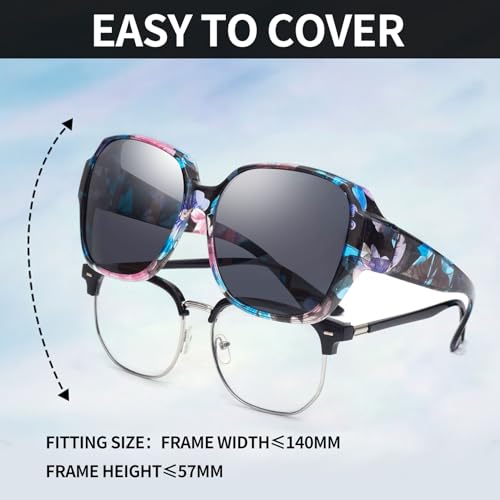 JIMMY SUNSHINE Sunglasses Fit Over Glasses for Men Women Fit Over Prescription Glasses Lightweight Square Frame2