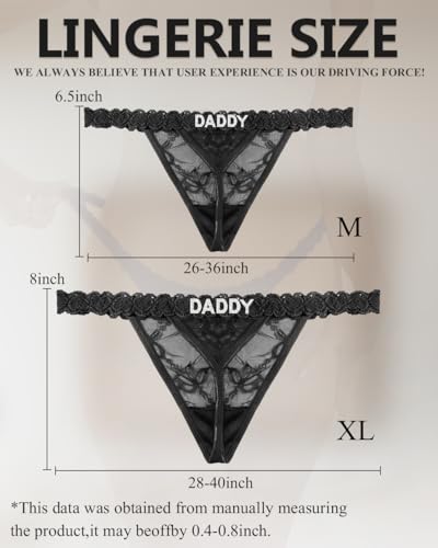 Image of Sexy Underwear for Women Lace Panties Sexy Thong with Funny Rhinestone Letters for Couple Gifts