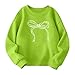 QWKLEAJ Boys Crewneck Sweatshirt Size 7 Long Sleeve Bowknot Print Tops For Teen Girls Xs Winter Spring Fashion Pullovers Toddler Girl Clothes Green 6-7 Years