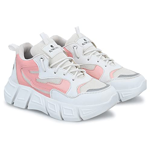 Image of ROWLANS Women's Synthetic Leather Stylish /Comfortable /Running /Gym Lace-Ups Sports Shoes