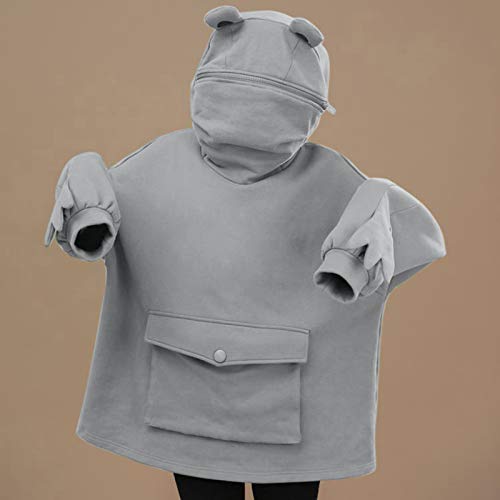 Boys Girls Frog Hoodie Kids 3D Hooded Sweatshirt Zipper Mouth Pullover with Front Pocket Toddler Winter Hoodie3