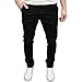 Price comparison product image Enzo Mens Designer Slim Fit Chino Jeans, Available in 5 Colours (32W x 32L, Black)