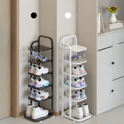 Rangement chaussures vertical métal blanc de 152 cm de hauteur