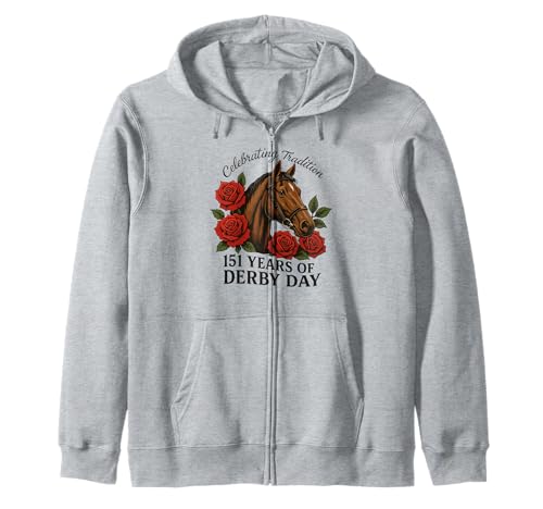Celebrando 151 años Derby Day Vintage Horse Racing Sudadera con Capucha