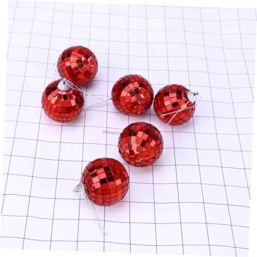 1pc Disco Mirror Reflective Sphere Red Hanging Party Decoration for Weddings Birthdays Music Festivals and Dance Events miniatura 3