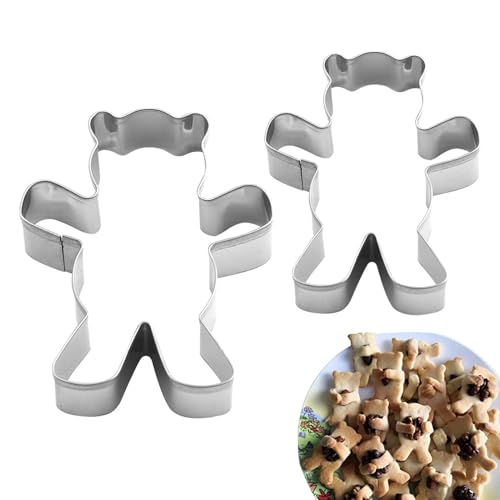 Moldes de galletas para hornear | Molde de acero inoxidable con forma de oso de dibujos animados | Bonitos accesorios de cocina para hornear, herramientas para hornear postres para fondant