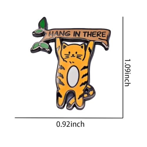 Image of Enamel Pin,Cat Lapel Pin,Cute Orange Kitty Brooch,Humorous Cartoon Kitty Badge,Gift For Friends Cat Lovers Teens Family Colleagues,Denim Jacket,Canvas Bag,Backpack,Jeans Accessory,DIY Decor