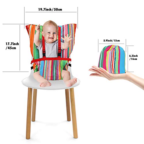 Portable Baby High Chair Safety Seat Harness for Toddler, Travel Easy High Booster Seat Cover for Infant Eating Feeding Camping with Adjustable Straps Shoulder Belt,Holds Up to 38lbs. - Thumbnail 7