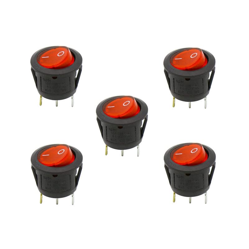 CARE N TOUCH PACK OF 5 Red Light SPST 3-Pin ON/Off Round Boat Rocker Switch AC 6A 250V 10A 125V (B0BZMF2P71) Amazon Price History, Amazon Price Tracker