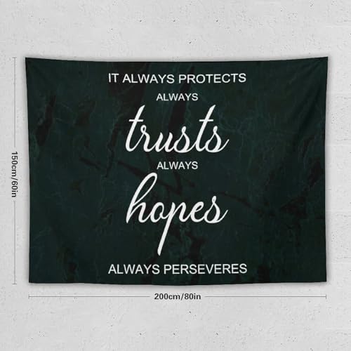 Tapiz de pared de 152 x 203 cm con cita de esperanza para una decoración rápida 2